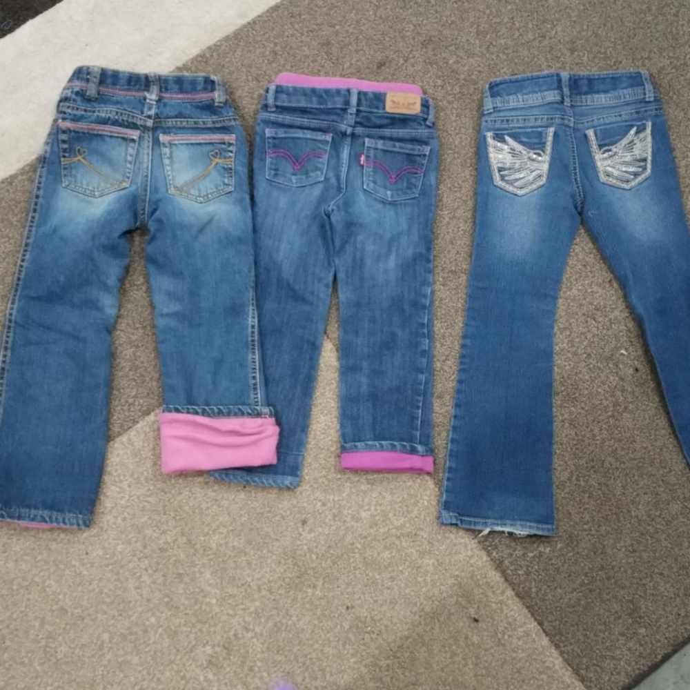 Three pairs of jeans